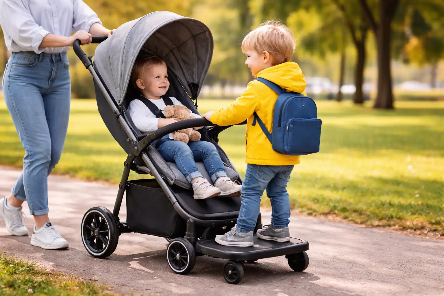 Pushchair with Buggy Board