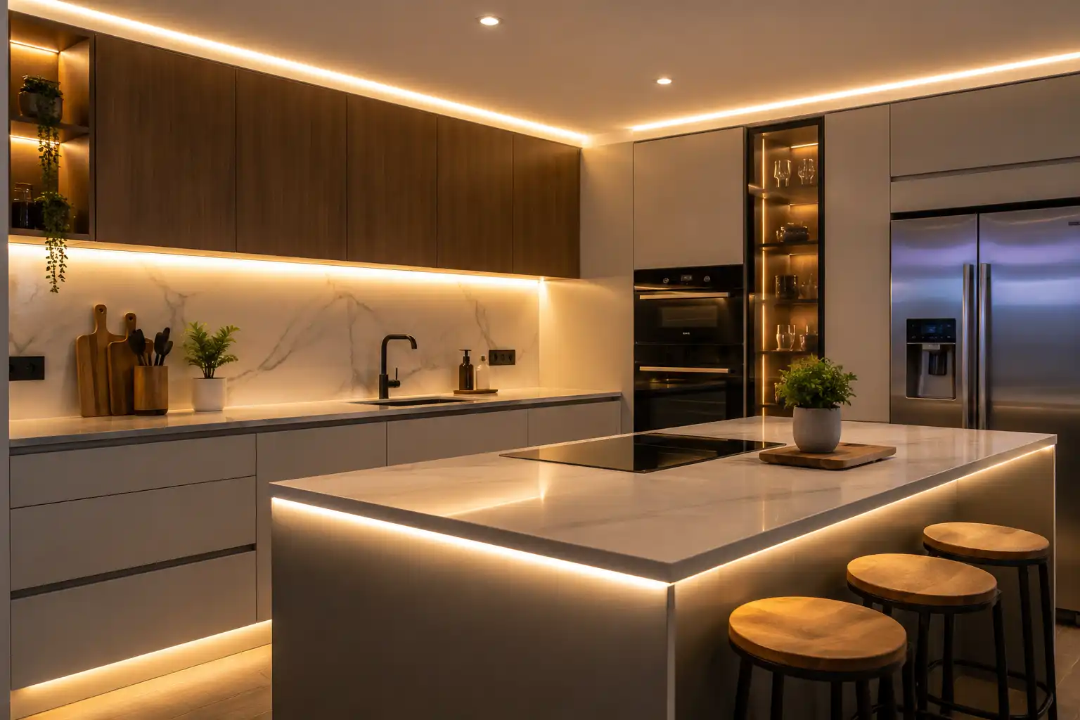 Kitchen With LED Strip Ideas