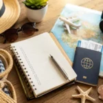 Summer holiday planning checklist with travel essentials and travel documents