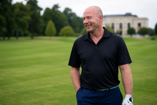 Alan Shearer celebrating a goal during his legendary football career