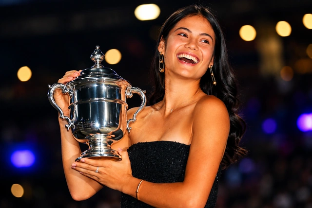 Emma Raducanu during a professional tennis match in 2026