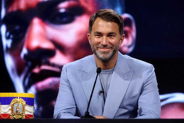 Eddie Hearn at a Matchroom Boxing event discussing his boxing promotion career