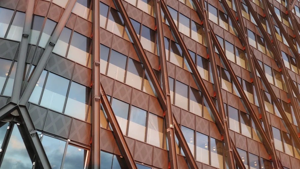 A modern office building of the kind used for hybrid days
