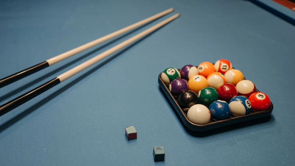 A snooker table, one of the pub games Matchroom turned into television