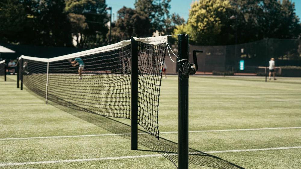 A grass tennis court, the surface that keeps Wimbledon free to air