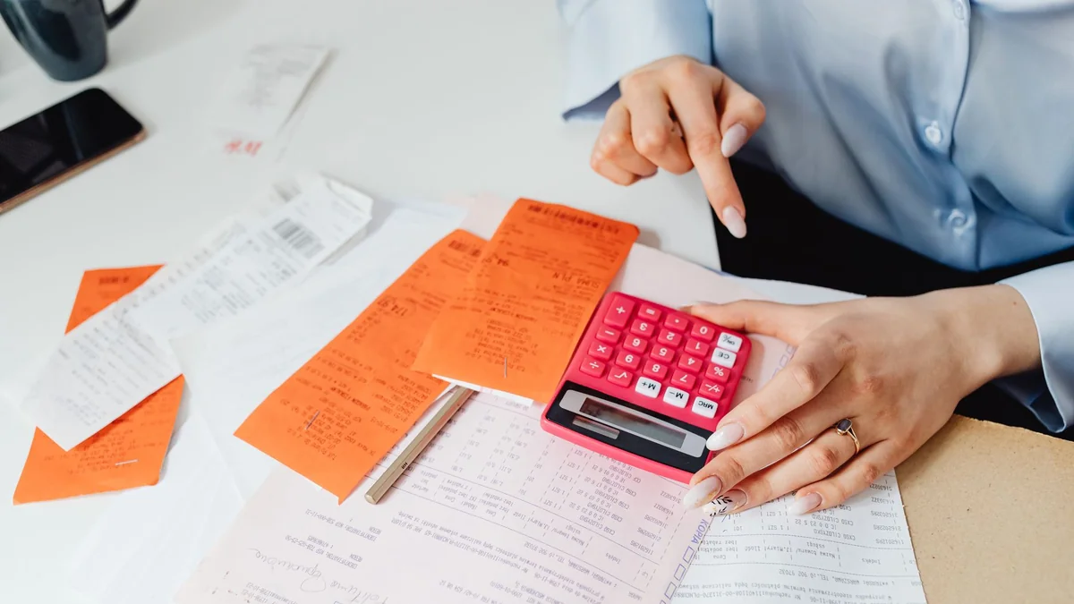 Receipts kept as records for business expense claims