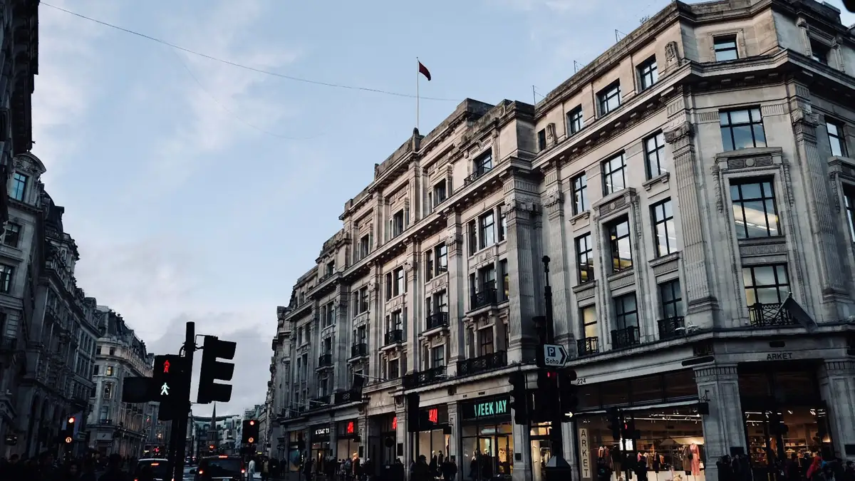 A British high street parade of shops liable for business rates