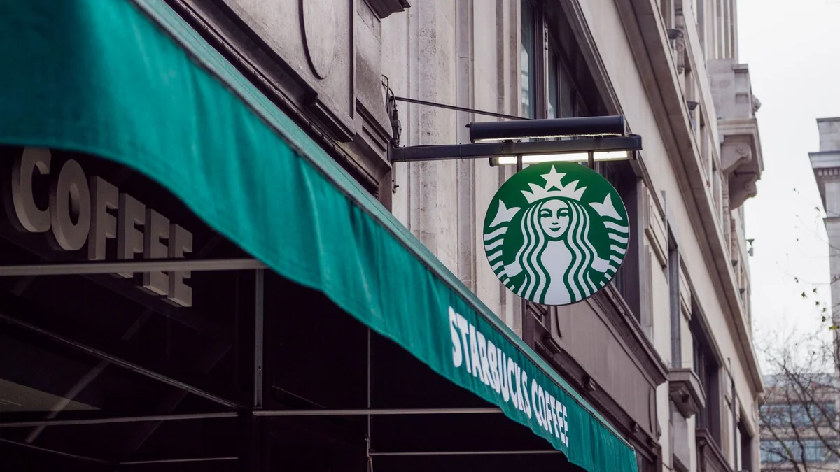 A franchised coffee shop storefront