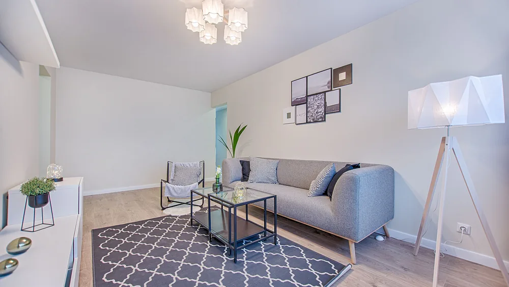 Modern living room with balanced home fragrance