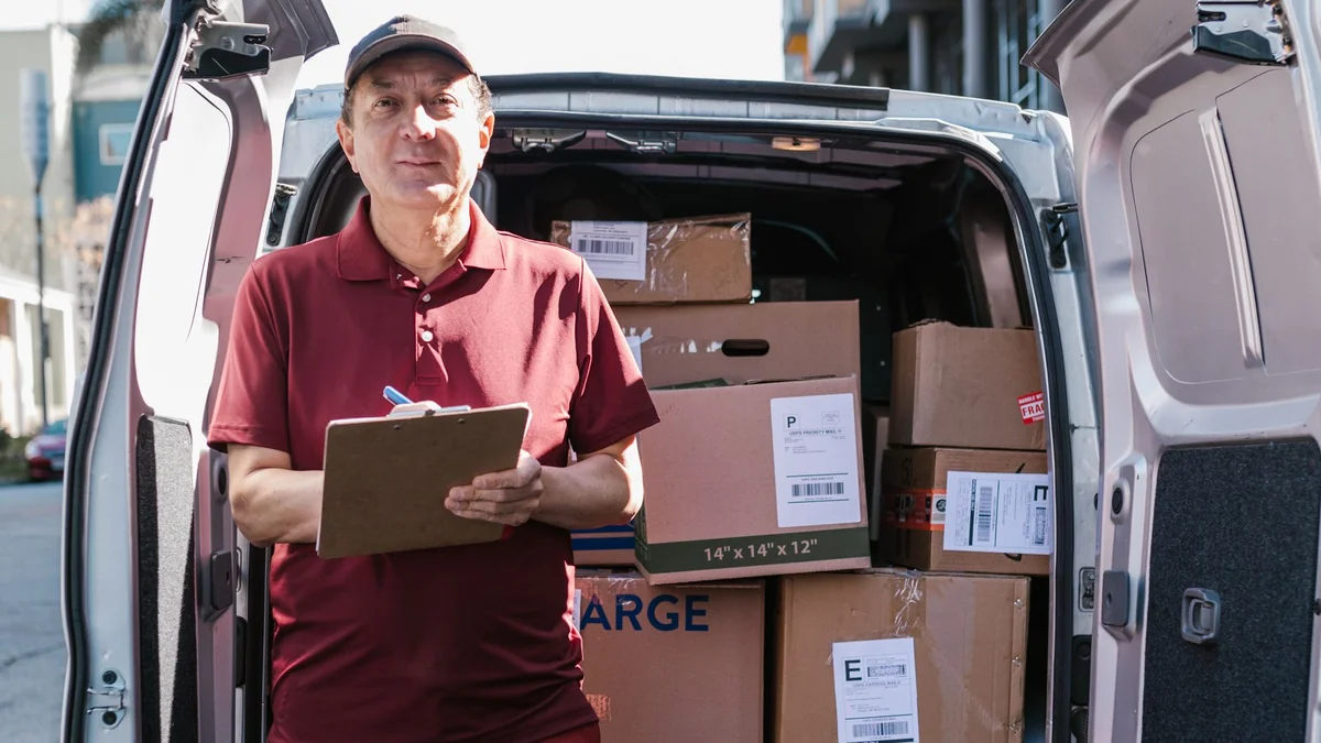 Stock arriving from a supplier at a warehouse