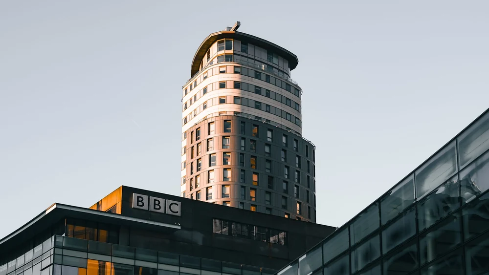 A broadcaster headquarters building in London