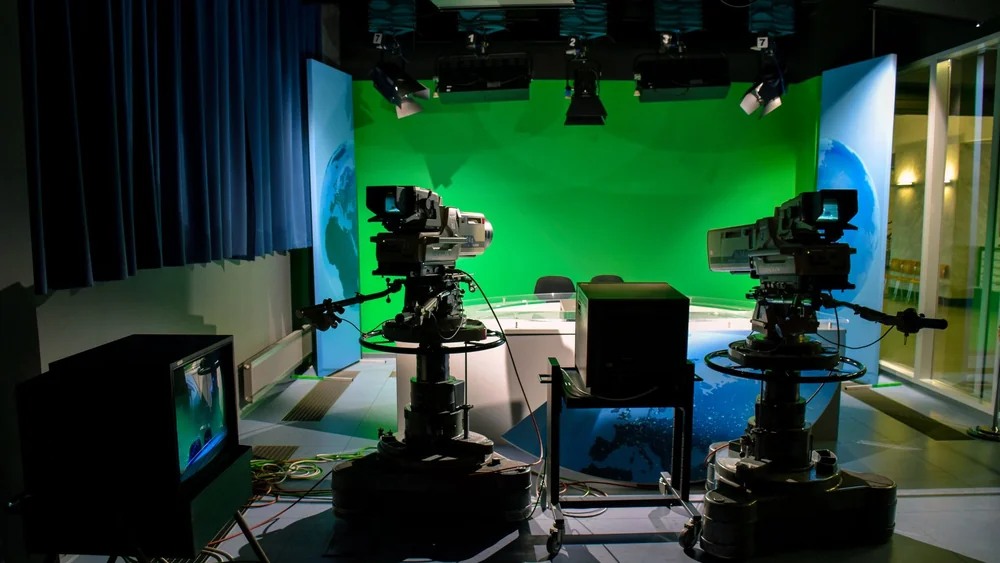 A television studio, the working environment of a five-decade screen career