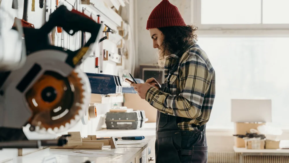 A small workshop, the kind of setup a service business starts with