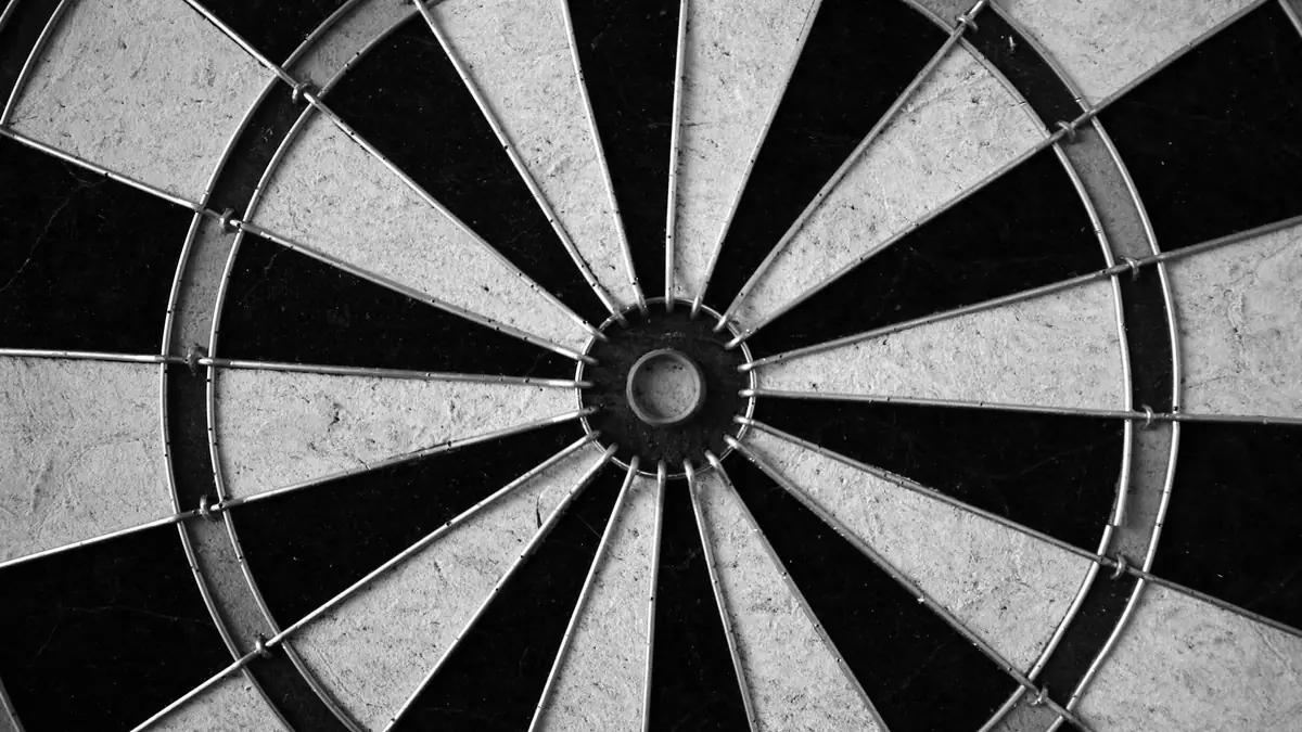 A dart in a bullseye, representing business goals and targets