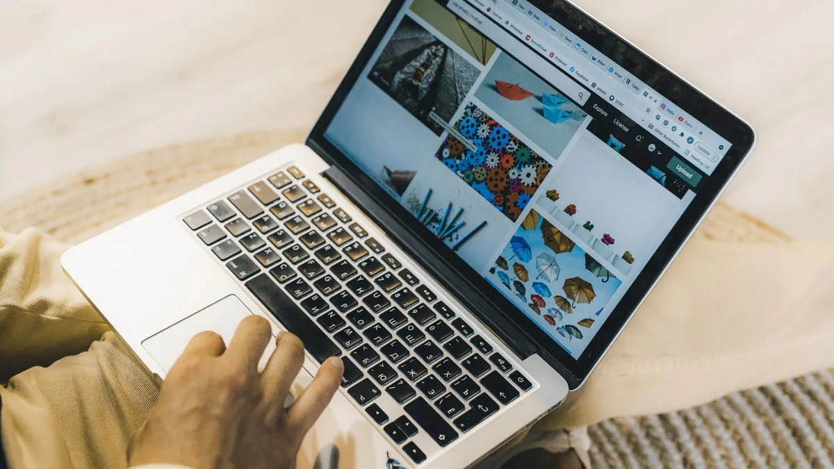 A website design being built on a laptop screen