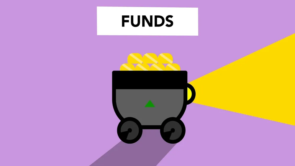 Creative illustration of full trolley with gold representing concept investing in funds and make capital